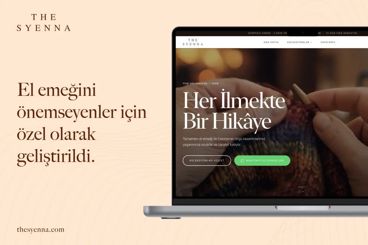 The Syenna ürün sayfası tasarımı